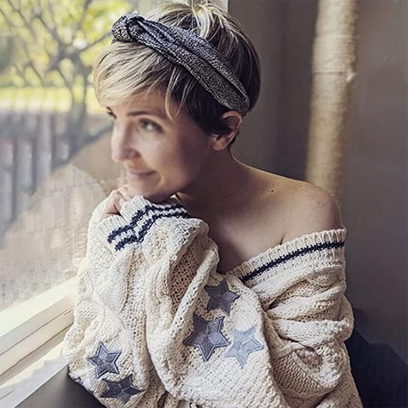 VOLALO Star atasan kardigan rajut wanita, sweater rajutan lengan panjang sulaman Y2K Vintage musim gugur kancing sebaris