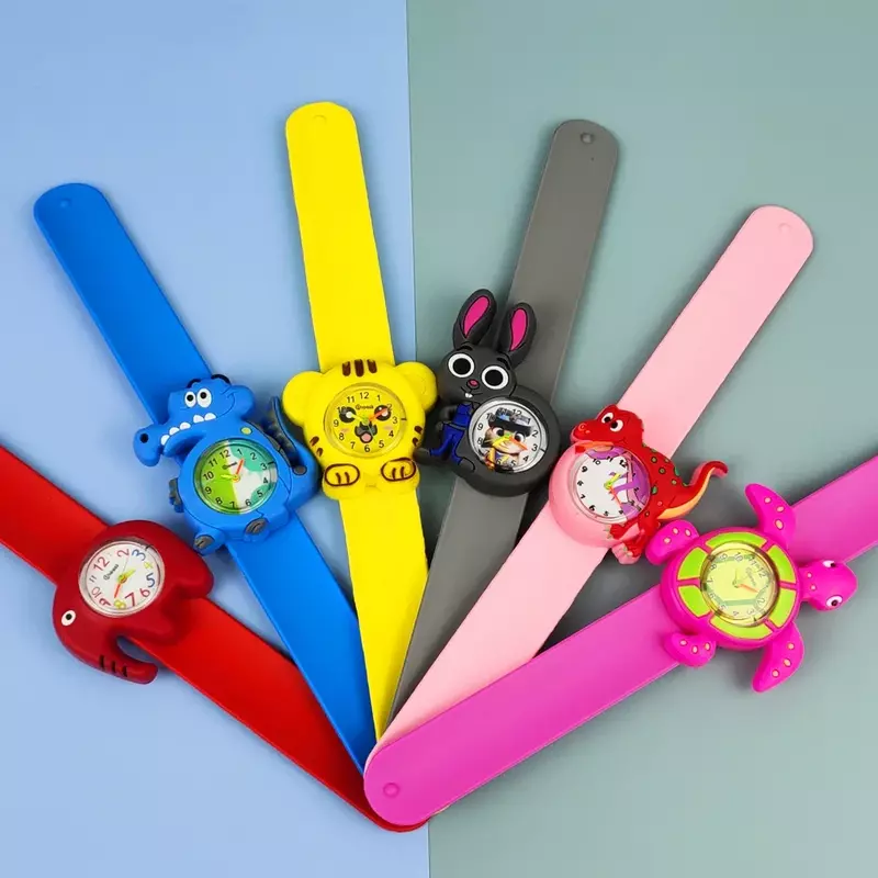 Часы Детские Мультяшные, детские игрушки для обучения времени, студенческие часы для мальчиков и девочек, часы с 24 динозаврами, подарок для детей