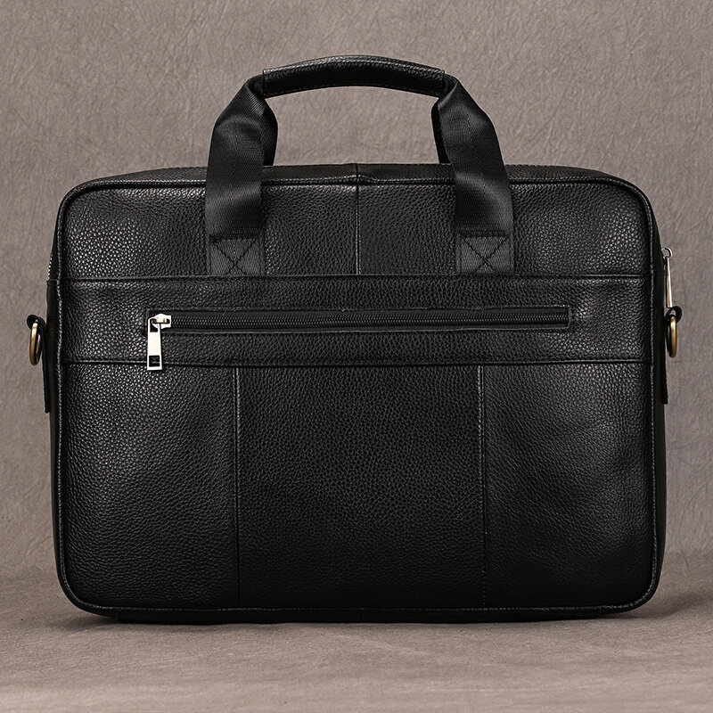 Newsbirds Leather Men Briefcase Doctor Layer Business Man Laptop Bag 15 6 inches Genuine Leather Computer Bags Men Male Tote Bag