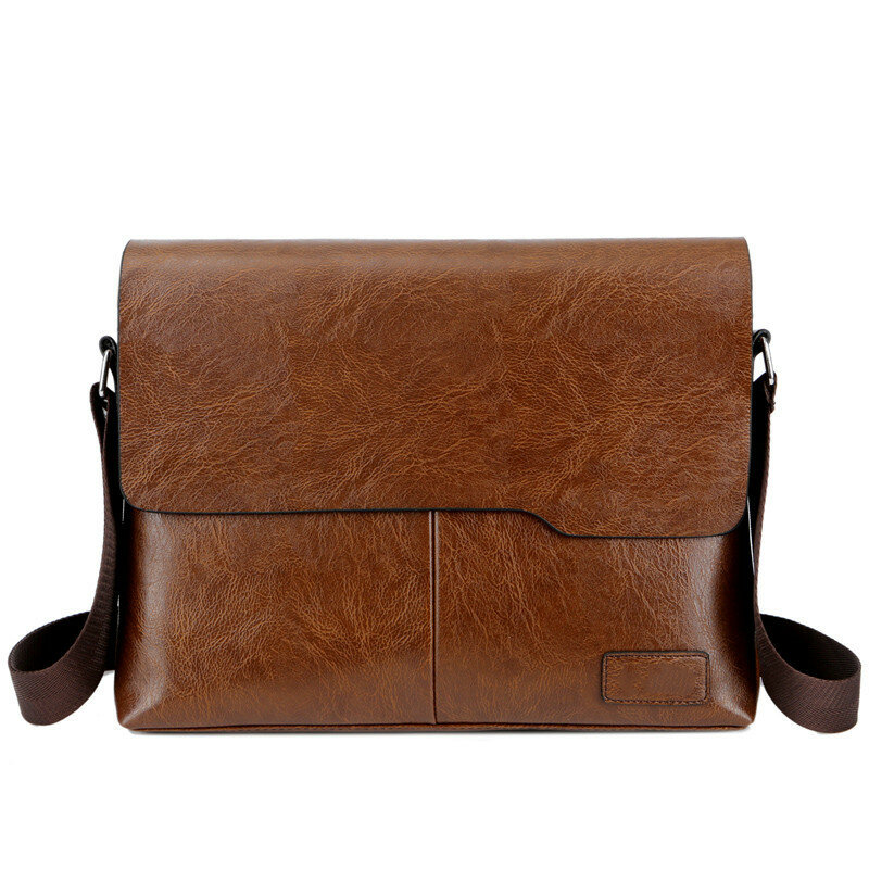 Vintage Large Capacity Men's Shoulder Bag Business PU Leather Crossbody Messenger Bag Fashion Man Handbag