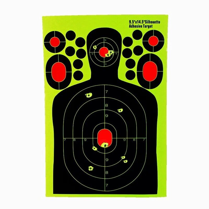 Adhesive Body Shooting Alvos Adesivos, Reactivity Gun Binders, Training Hunting Acessórios, Shoot Target Paper, 9.5 ", 5pcs por conjunto