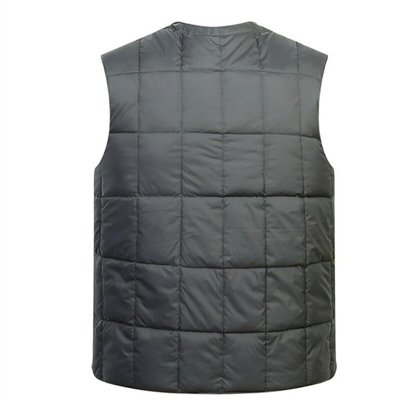2024 Winter Warme Mouwloze V-Hals Knoop Down Lichtgewicht Gilet Mode Casual Mannenvest Wit Eend Donsjack Vest Heren