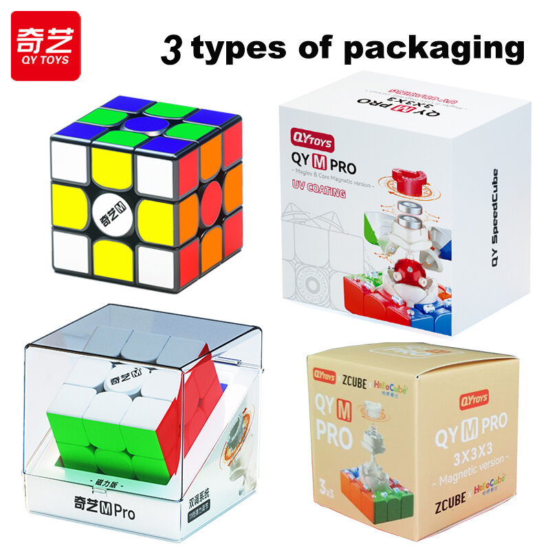 QiYi Speedcube M Pro kubus ajaib magnetik, mainan Fidget kubus ajaib profesional 3x3x3 QY 3M Puzzle kecepatan 3 × 3 untuk anak-anak