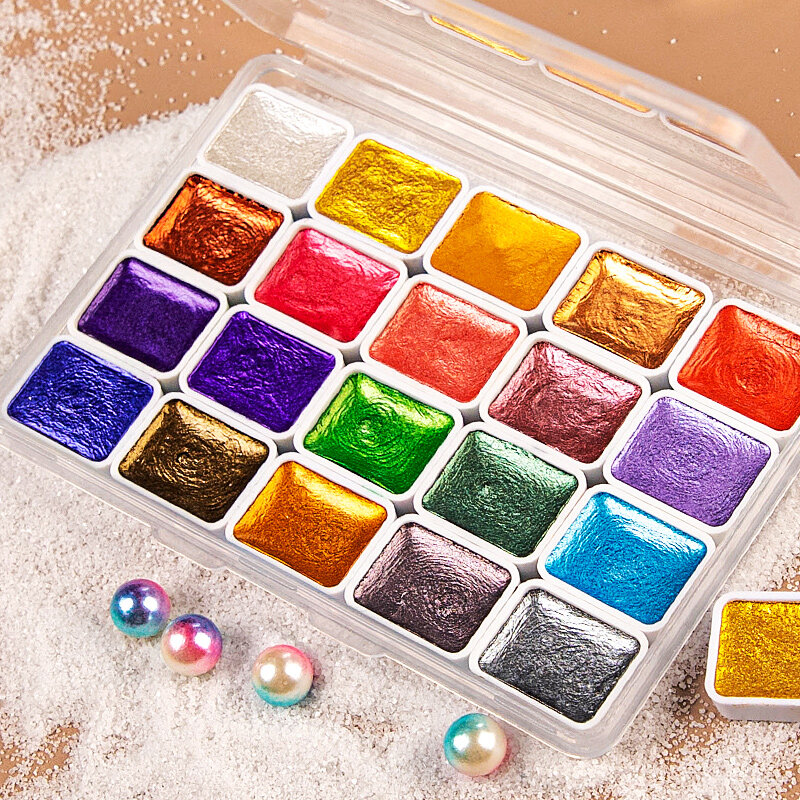 Borrence 20.12.24/60 Farbset Gouache farbe tragbares festes Aquarell zurück zu Schul artikeln Pigment zum Malen von Kunst bedarf