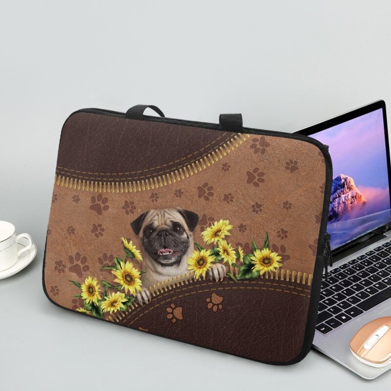 ขายดีกระเป๋าหนังแล็ปท็อปพิมพ์ลายสัตว์ดอกไม้สำหรับ Apple Huawei กระเป๋าเดินทางแบบสากลสำหรับเคสคอมพิวเตอร์10.12.13.15.17นิ้ว