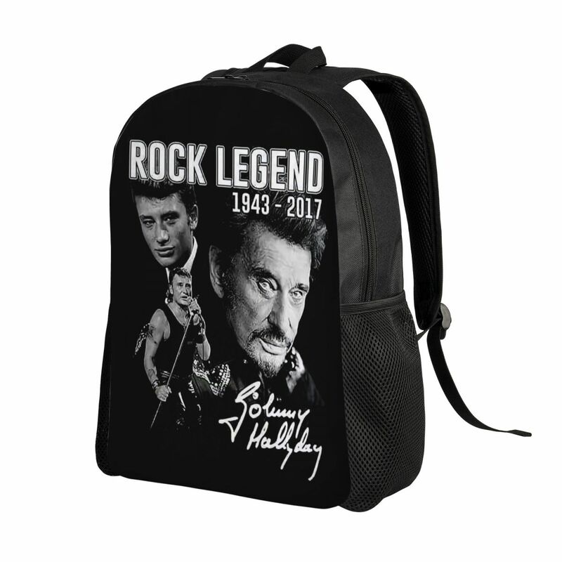 Tas punggung Travel Johnny Hallyday tas buku Laptop Sekolah Pria Wanita tas Harian Pelajar Mahasiswa penyanyi Rock Perancis