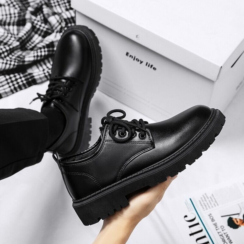 Obuwie męskie oddychające buty biznesowe koronki wykonane ręcznie do chodzenia 2024 letnie modne czarne buty na platformie Chaussure Hommes