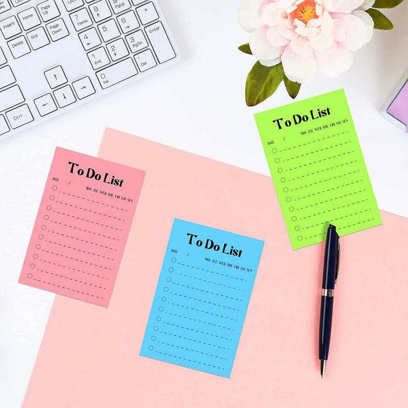 Sticky Note Pad To-do Notepad Bright Colors Sticky Notepad Set 8pcs Fridge Time Schedule To-do List Shopping Grocery List Small