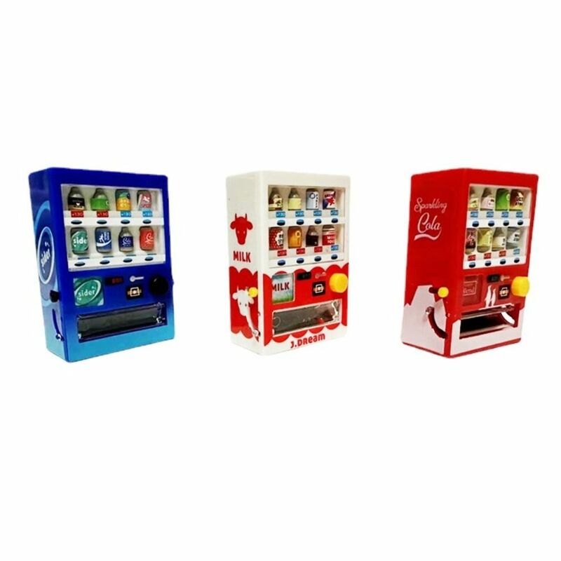 Doll House Simulação Máquina de Venda Automática de Bebidas, Brinquedos Educativos, Mini Decoração Fofa, 1: 12