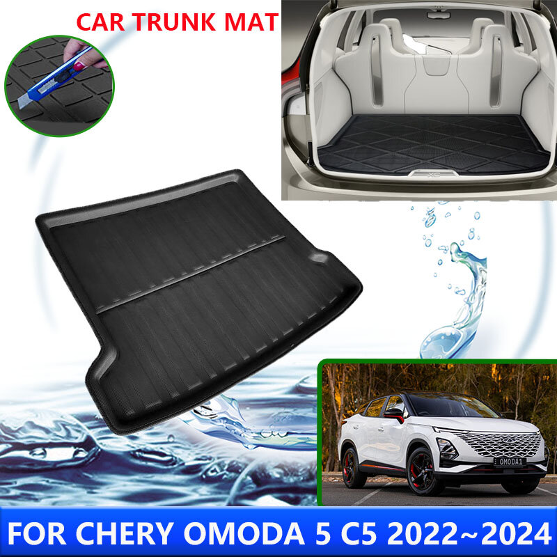 Tikar bagasi mobil untuk Chery Omoda 5 C5 Fownix FX 2022 2023 2024 bantalan baki karpet penyimpanan aksesori sarung kargo belakang