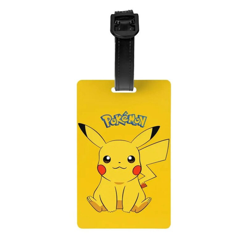 Etiqueta de equipaje personalizada Pokemon Pikachu, etiqueta de identificación, cubierta de privacidad