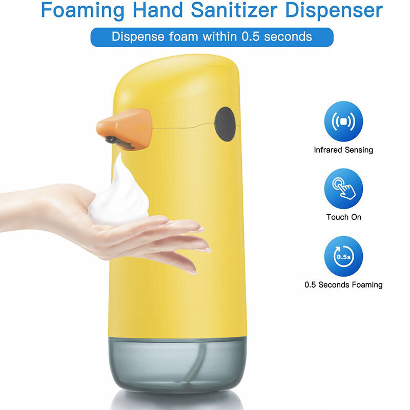 Mała żółta kaczka automatyczna odkażacz do rąk maszyna indukcyjna inteligentna pianka do mycia telefonu Cartoon dozownik do mydła dla dzieci