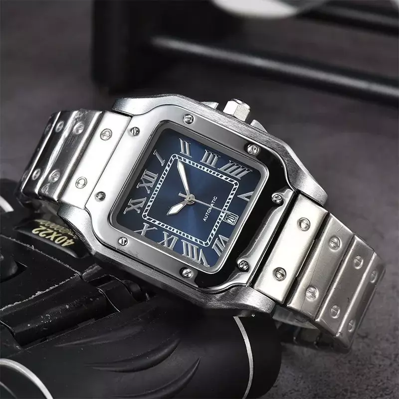 I migliori orologi di marca originali per la moda maschile classico quadrato impermeabile automatico data orologio da polso sport di lusso AAA orologi maschili