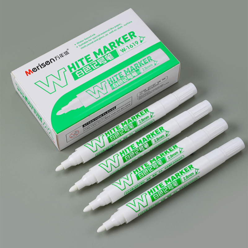 Oily White Marker Pens Waterproof Writing 3mm Graffiti Pen DIY Sketching Marker White Gel Pen School Supplies