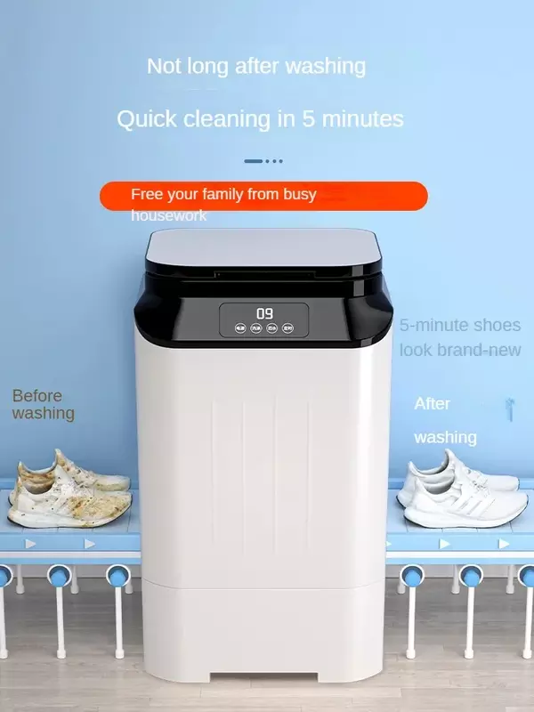 Machine à laver les chaussures 220V, lavage et décapage entièrement automatiques, petite machine à laver intégrée pour chaussures et chaussettes