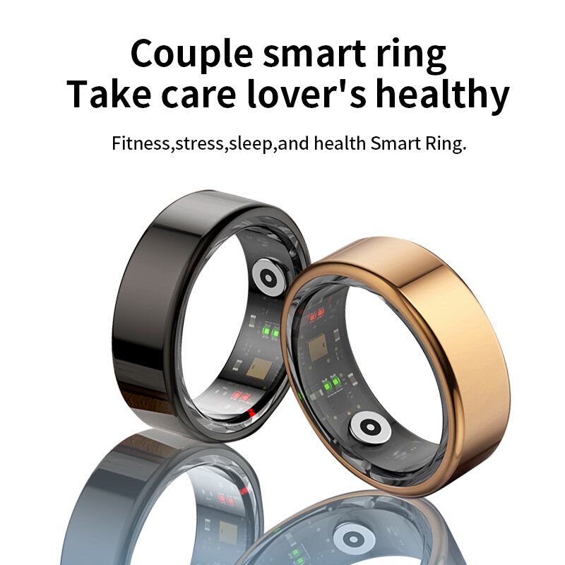 YooType Smart Ring Wireless Charging Health Tracker registra continuamente la qualità del sonno temperatura della frequenza cardiaca ossigeno nel sangue