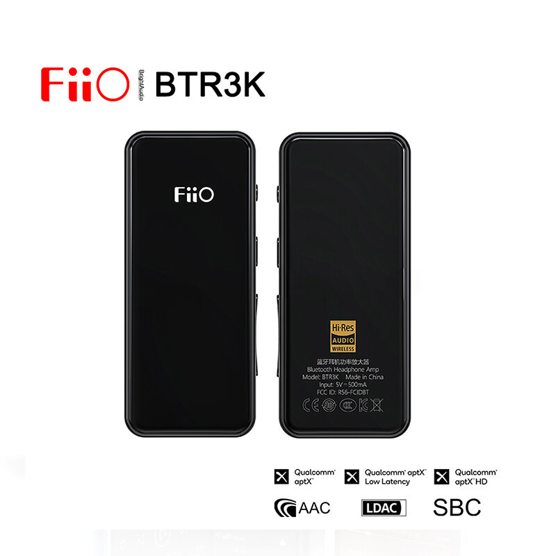 Fiio-Radiateur USB BTR3K Hi-Res Audio, Médailles Récepteur Bluetooth, Amplificateur de téléphone pour sauna, Puces pour touristes AK4ino 7A, AC APTX, Sortie 2.5 + 3.5mm