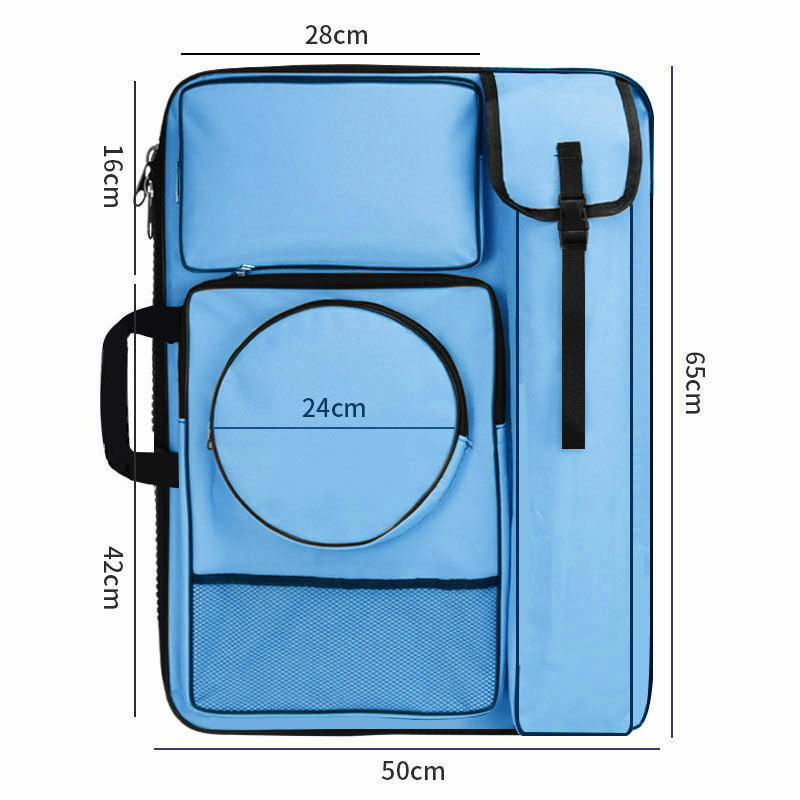 Picture Bag 4K8K Double Shoulder Picture Board Bag for Sketching Large Capacity Multi-functional Storage Bag for Art Students