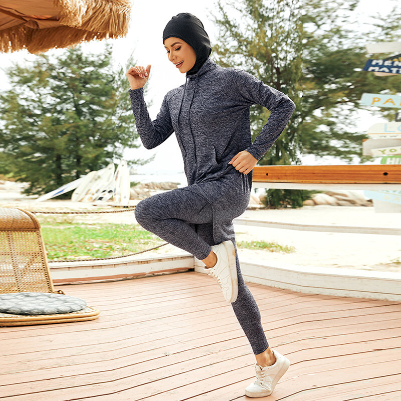2022 New Fashion Design muzułmańska odzież na co dzień islamskie damskie stroje gimnastyczne Running trening Fitness Wear Yoga Set