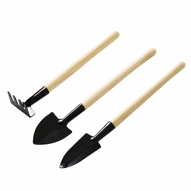 3 шт./набор, садовые инструменты с деревянной ручкой, из нержавеющей стали