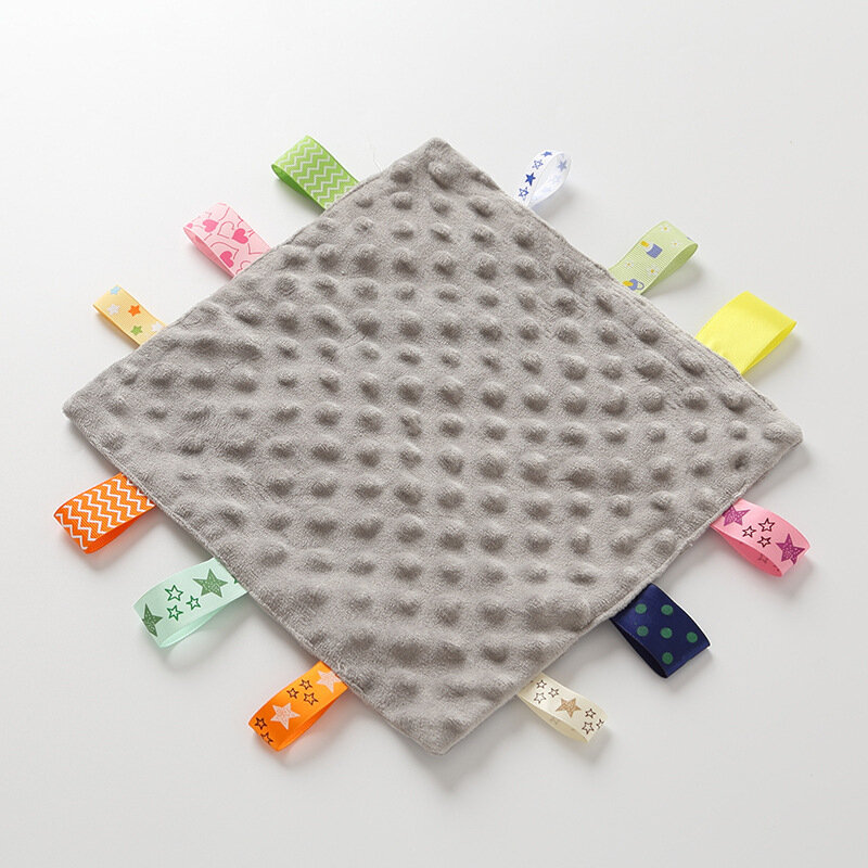 Baby Soft Appease Towel Custom Logo Soother Teether Infants Comfort Sleeping Comforting Square Sensory Security Blankie Toy