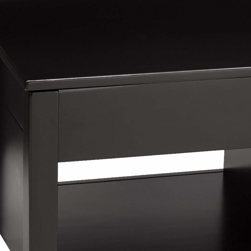 Basics-mesa de centro Rectangular de almacenamiento, color negro, 40x18x19 pulgadas