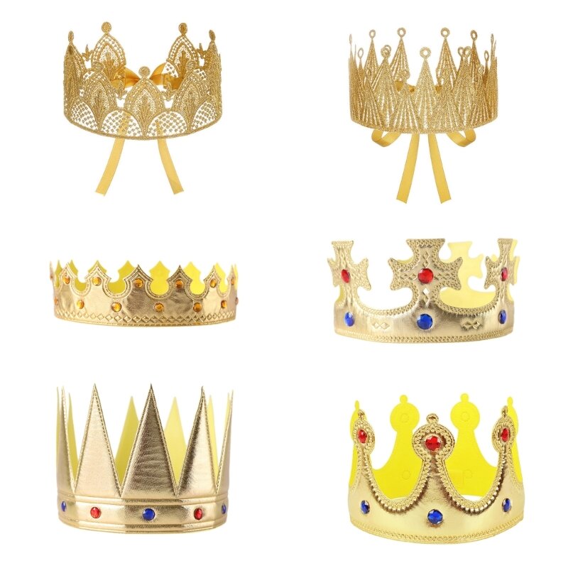 Корона короля, Золотая корона принца, корона на день рождения, шляпа для фотосессии на Хэллоуин