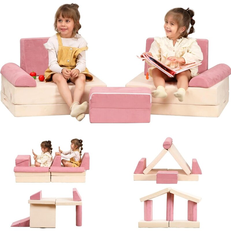 9 PCS Play Couch Sofa for Kids Imaginative Furniture Play Set for Creative Kids Children's Sofas Mini