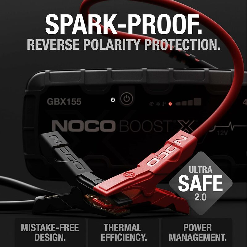 NOCO Boost X GBX155 4250A 12V UltraSafe przenośne urządzenie do awaryjnego uruchamiania litowe, akumulator samochodowy akumulator wspomagający, ładujący Powerbank USB-C