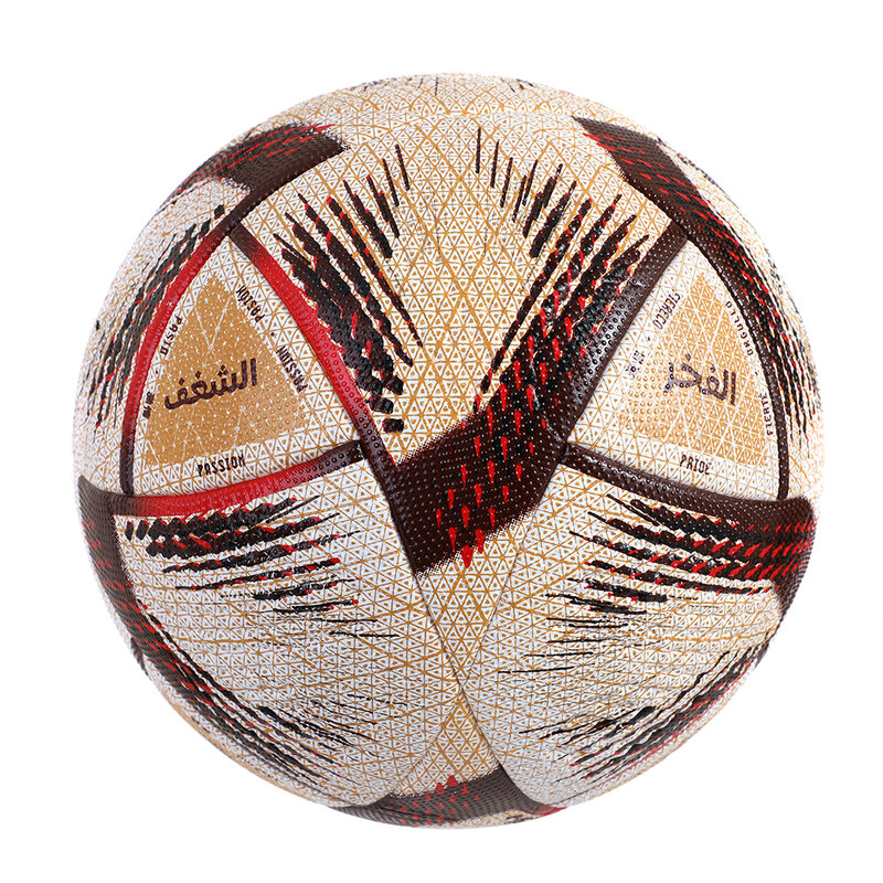 Balón de fútbol de alta calidad, Material de PU, tamaño oficial 5, sin costuras, resistente al desgaste, para entrenamiento de partido, 2022