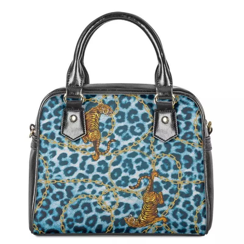2023 Fashion Rockwind Tiger Iron Chain Print Women Leather Shoulder Handbag Here Wallet Lady Casual Top-handle Bag Crossbody Set
