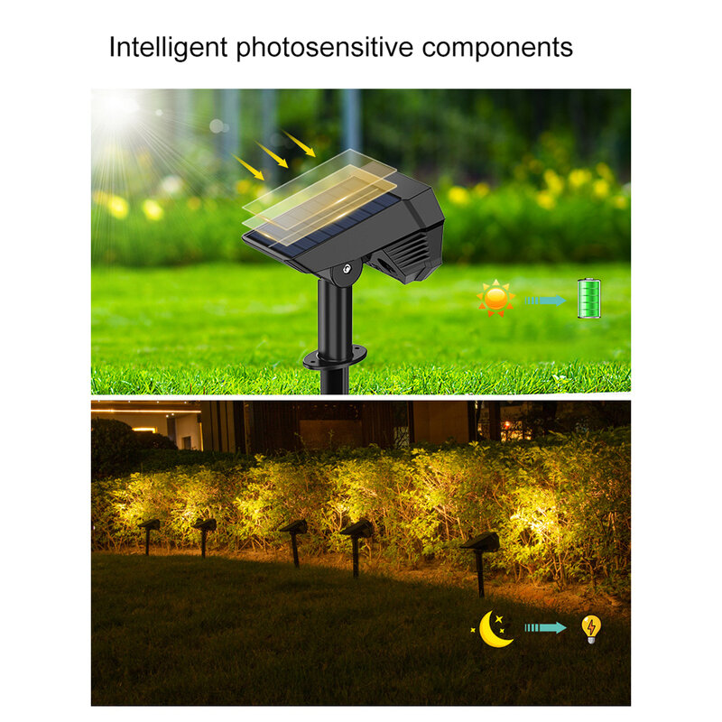 Solar Spot Lights Outdoor SMD2835 24LED Super Bright Yard Lights Outdoor Solar Powered Garden Landscape Lights IP65 Waterproof