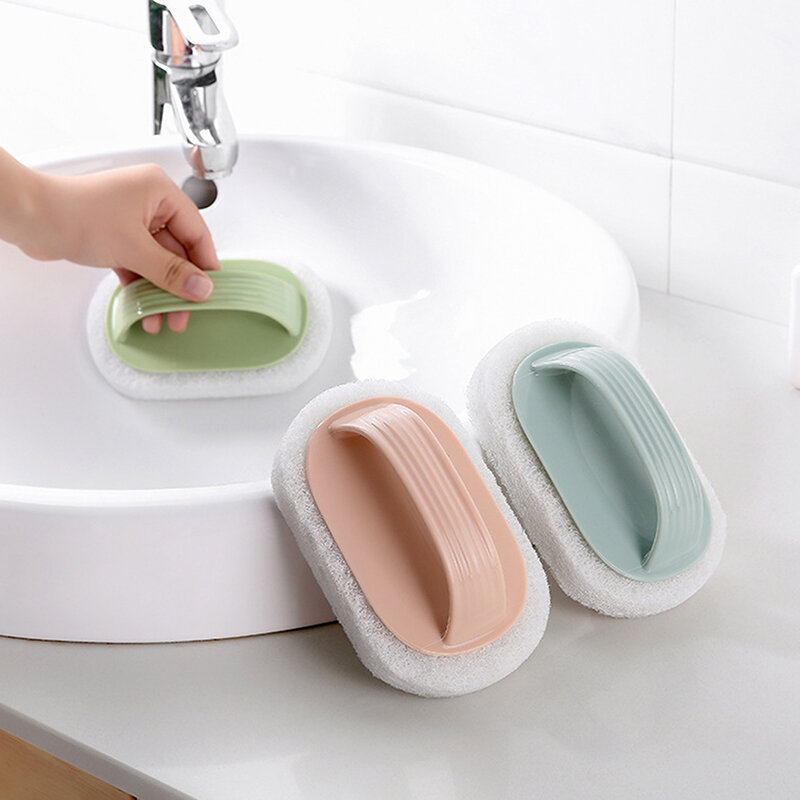 1Pc Household Super Strong Decontamination Brush Bathroom Bathtub Tile Brush Floor Brush Kitchen Sink Cleaning Sponge Tool