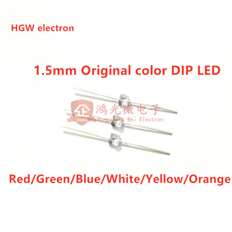 100 sztuk 1.5MM dioda LED światło biały żółty czerwony zielony pomarańczowy niebieski ciepły biały oryginalny kolor DIP 95-21QRC F1.5 czerwony koloid czerwony