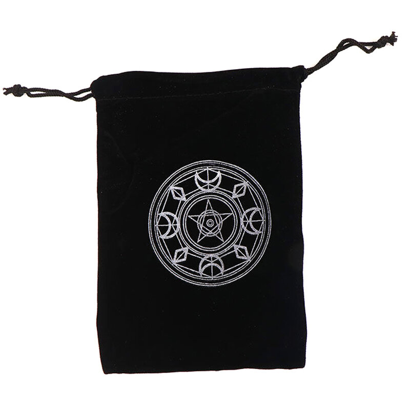 Bolsa de almacenamiento de tarjetas de oráculo de Tarots de terciopelo, bolsa de dados de joyería, bolsa con cordón, runas, constelación, bruja, accesorios de adivinación