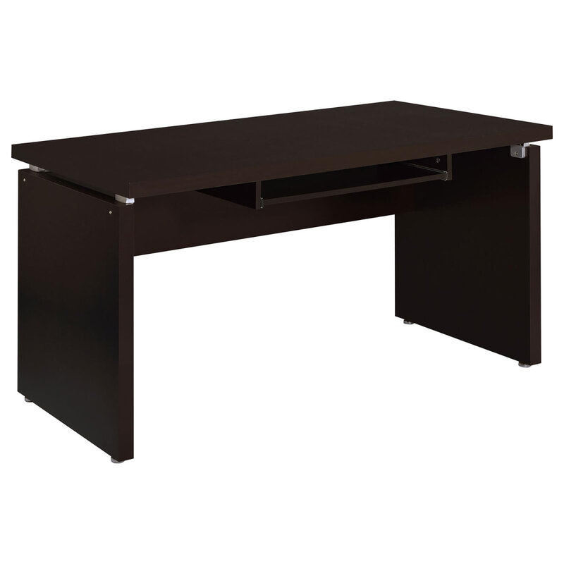 Modern Cappuccino Floating Top Computer Desk with Sleek Design and Ample Storage Options for Home Office or Study Room Decor des