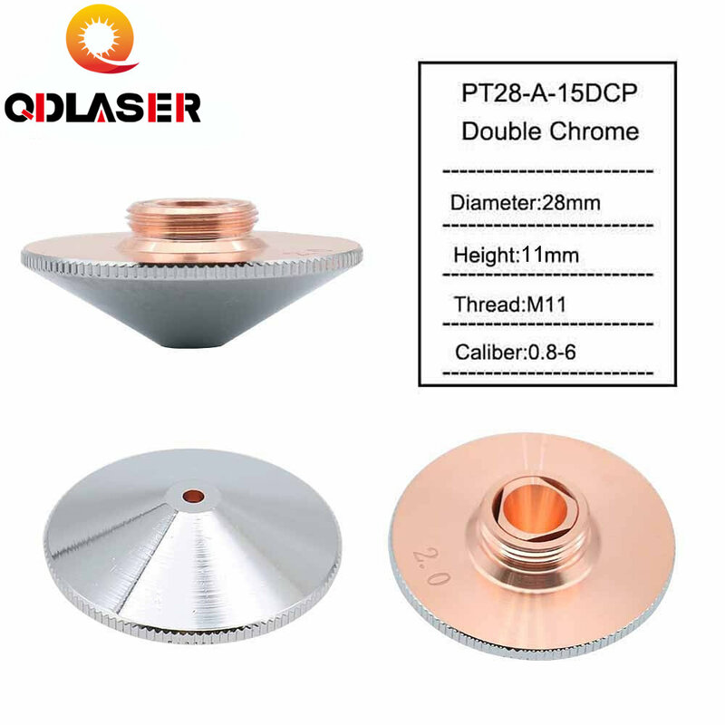 QDLASER-Cabeça de corte do bocal do laser para fibra Precitec WSX, única e dupla camada, diâmetro 28mm, calibre 0.8-6.0, P0591-571-0001