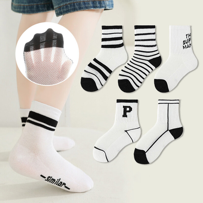 Baby Short Socks for Girls Comfortable Breathable Princess Socks Spring Autumn Candy Color Squared Children Boy Socks 1-12 Years