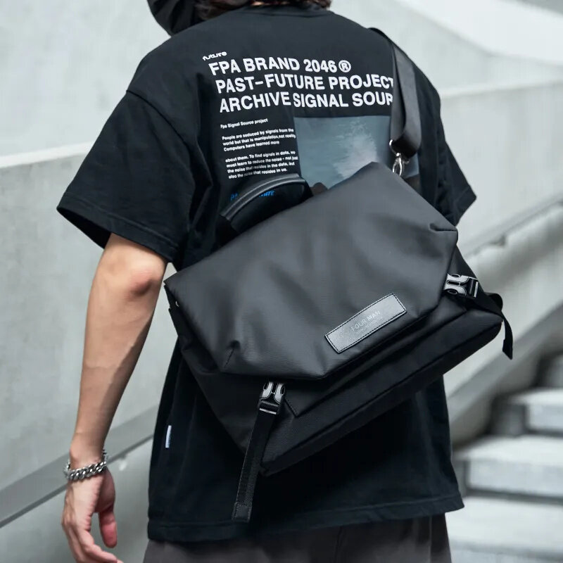 Bolsa de mensajero impermeable para hombre, maletín multifuncional para ordenador portátil, bolso cruzado informal de gran capacidad