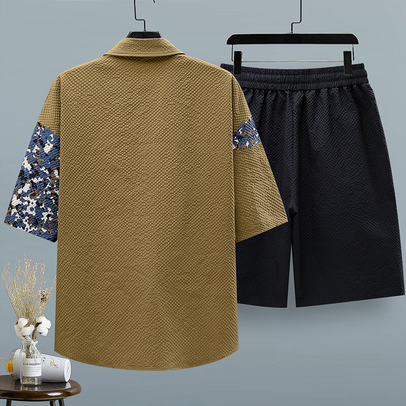 Conjunto de ropa deportiva para hombre, camisetas y pantalones cortos con estampado de letras, estilo informal, talla completa, M-4XL, 2024