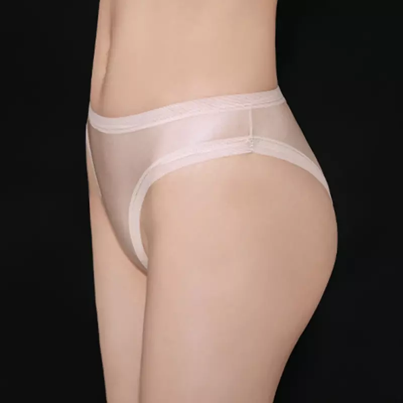 Kobiety cienkie przezroczysta siateczka seksowne majtki jedwabne majteczki niski wzrost elastyczność oddychająca bielizna przepuszczalność bielizna stałe stringi