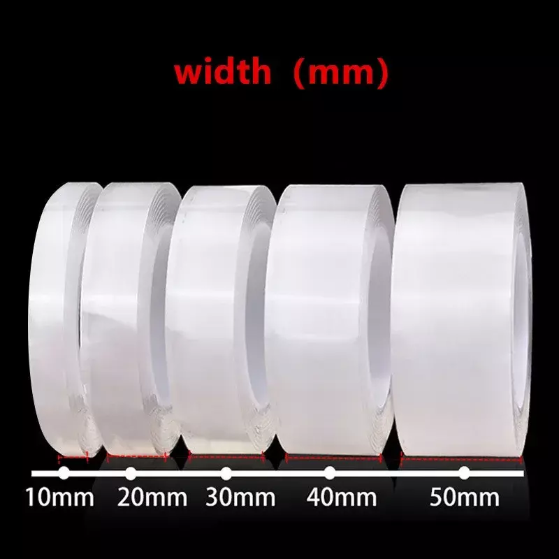 1mm Transparent Double Sided Tape Nano Tape Waterproof Wall Stickers Reusable Heat Resistant Bathroom Home Decoration Tapes