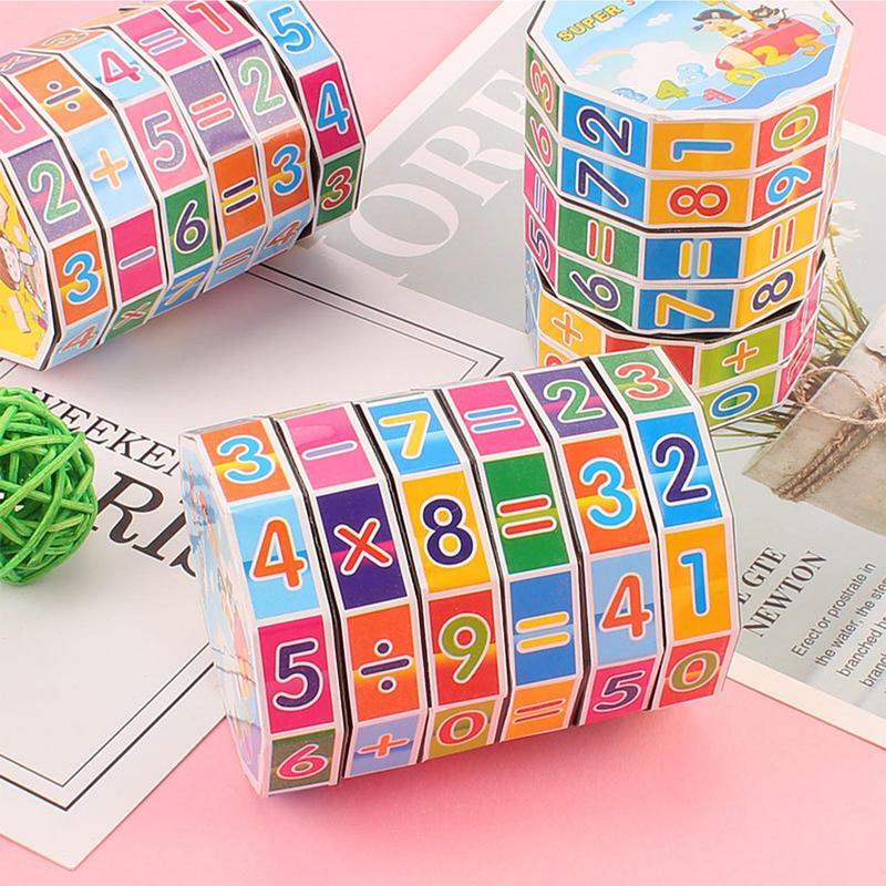 Math Magic Cube Counting Puzzle Toys Cylindrical Count Number Cube Game Improve Spatial Thinking