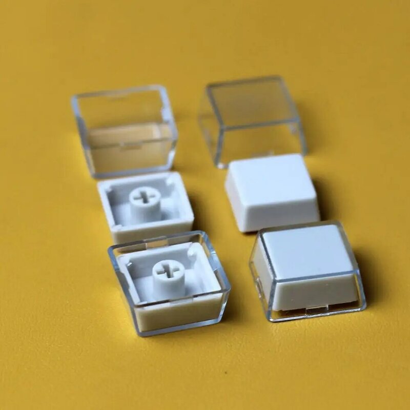 1/10/pces keycaps transparentes de dupla camada removíveis clipes de papel personalizado mx interruptor relegendable keycap escudo proteção