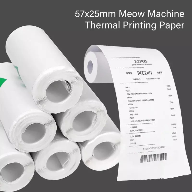 Papier thermique auto-adhésif sans encre pour mini imprimante d'étiquettes, papier autocollant portable, étude des étudiants, blanc et coloré, 57x25mm, Prquinze