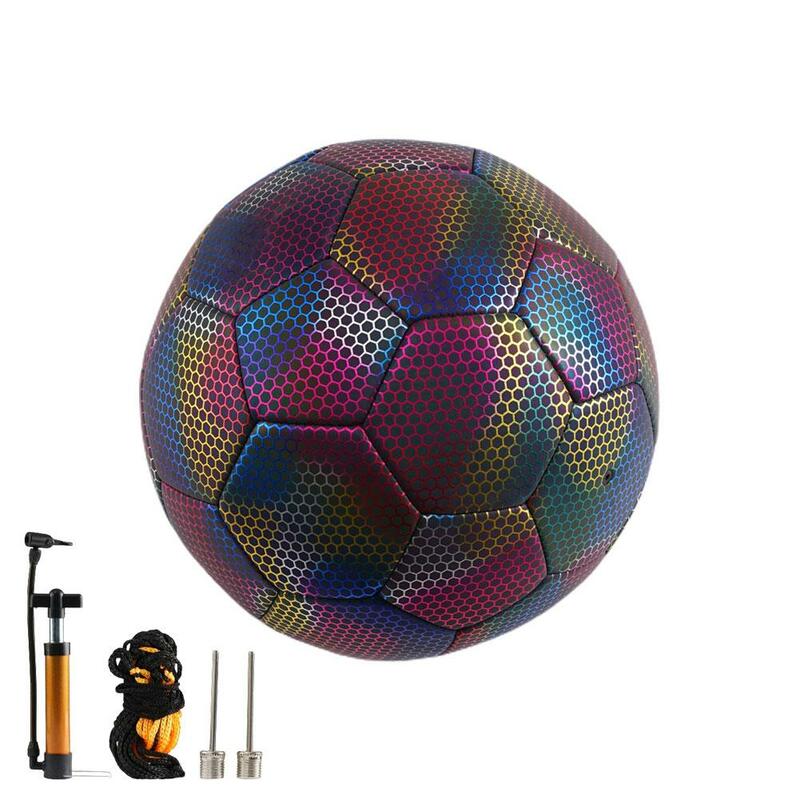 Bola de futebol brilhante noite para adultos, luminosa, reflexiva, futebol, competição, treinamento, tamanho 4, 5, 1pc