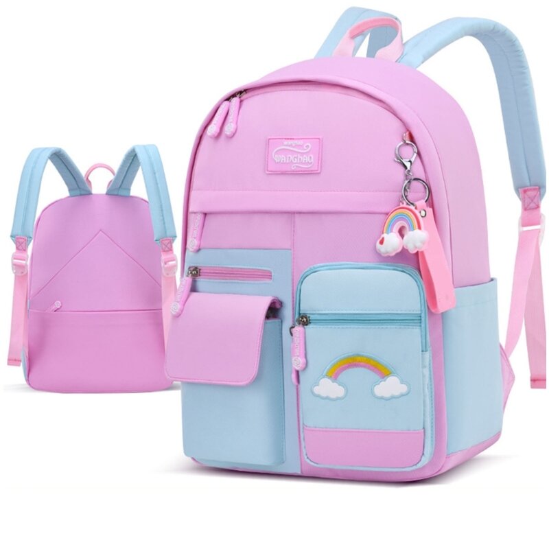 Niedlicher Rucksack mit mehreren Taschen, Diebstahlschutz, Cartoon-Schulbüchertasche für Kinder und Mädchen