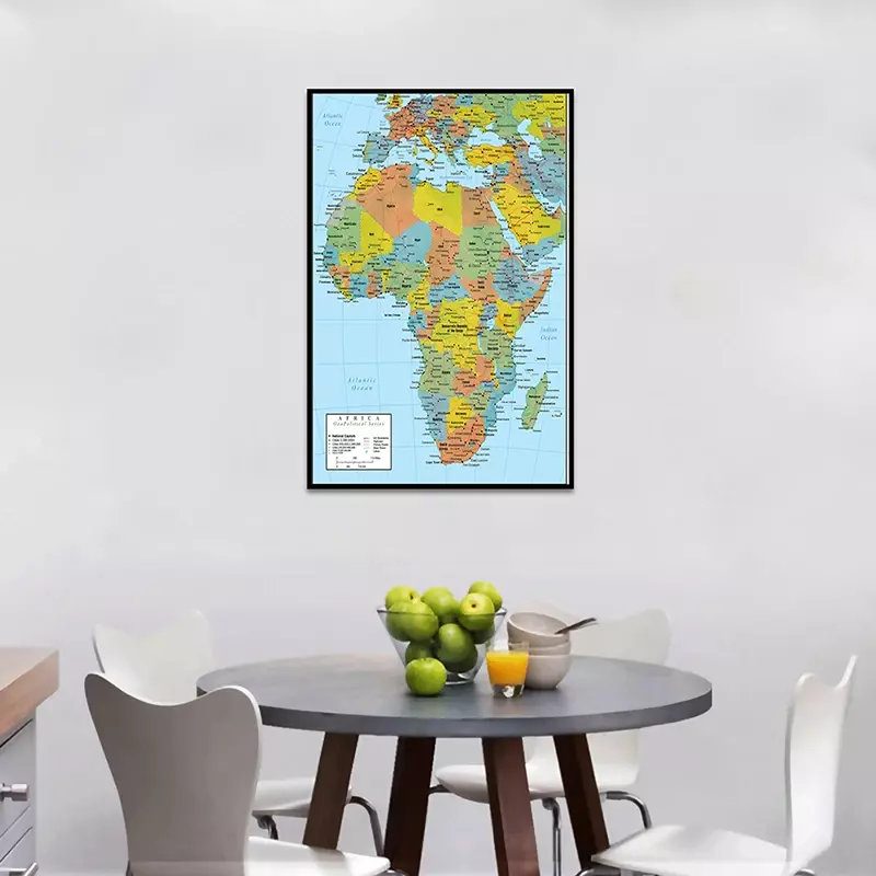 59*84 см африканская политическая карта без рамки принты и плакат нетканый Холст Картина домашний декор для комнаты школьные принадлежности