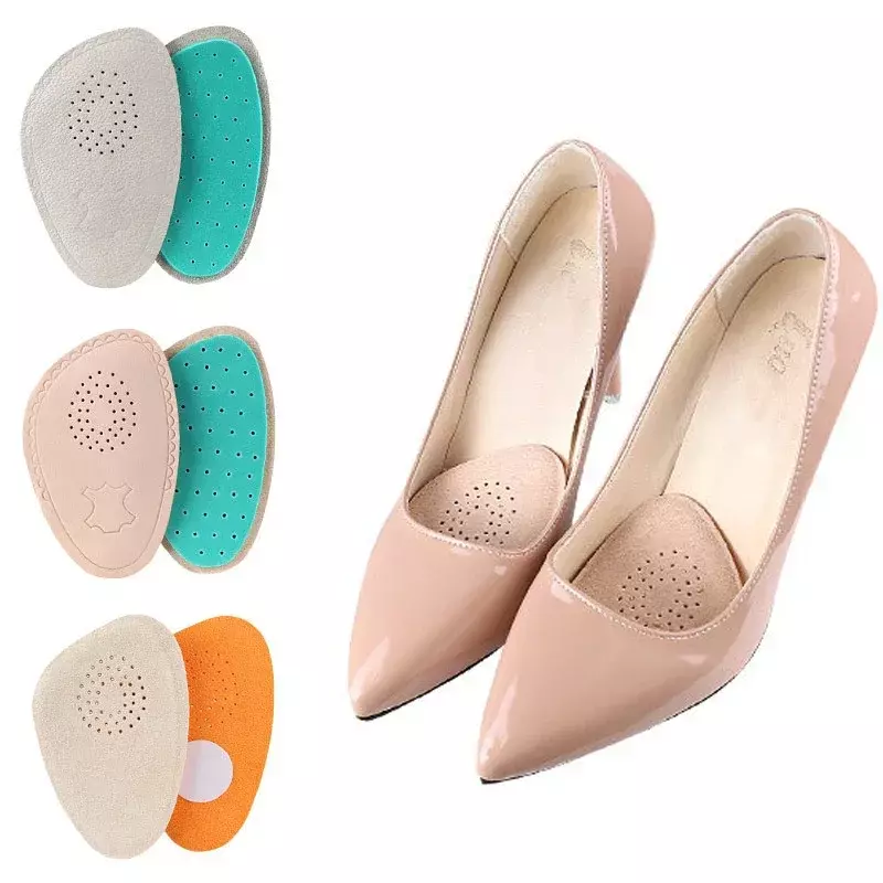 Leather Half Insoles for Women High Heels Sandals Breathable Forefoot Shoes Pad Absorb Sweat Feet Soles Inserts Care Cushions