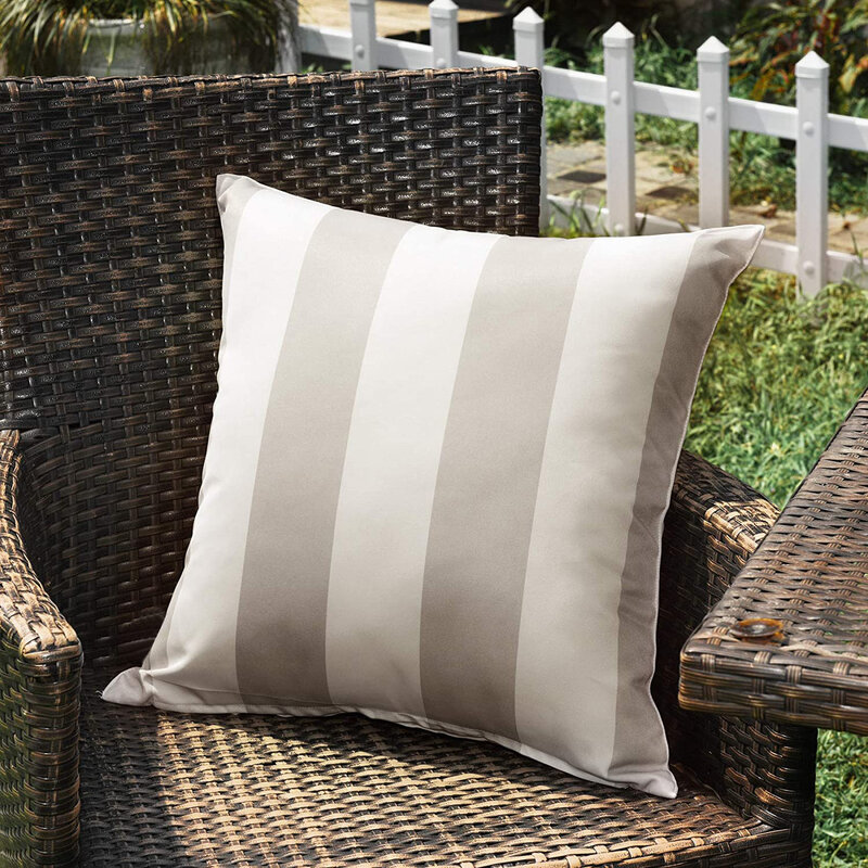 45x45CM Striped printed outdoor pillowcase Waterproof fade proof tent garden cushion cover